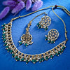 Sukkhi Delightful Gold Plated Reverse AD & Pearl Green Necklace Set for Women