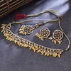 Sukkhi Glitzy Gold Plated Reverse AD & Pearl Yellow Necklace Set for Women