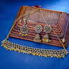 Sukkhi Attractive Gold Plated Reverse AD & Pearl Yellow Necklace Set for Women