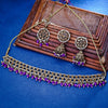 Sukkhi Amazing Gold Plated Reverse AD & Pearl Purple Necklace Set for Women