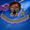 Sukkhi Lovely Gold Plated Reverse AD & Pearl Pink Necklace Set for Women