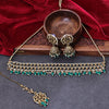 Sukkhi Classy Gold Plated Reverse AD & Pearl Green Necklace Set for Women