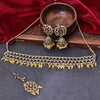 Sukkhi Delicate Gold Plated Reverse AD & Pearl Yellow Necklace Set for Women