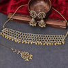 Sukkhi Delicate Gold Plated Reverse AD & Pearl Yellow Necklace Set for Women