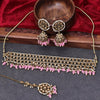 Sukkhi Lovely Gold Plated Reverse AD & Pearl Pink Necklace Set for Women