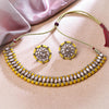 Sukkhi Stunning Gold Plated Reverse AD & Pearl Yellow Necklace Set for Women