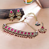 Sukkhi Eye Gold Plated Kundan & Pearl Pink Necklace Set for Women