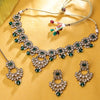 Sukkhi Incrediable Gold Plated Reverse AD & Pearl Green Necklace Set for Women