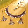 Sukkhi Lavish Gold Plated Reverse AD & Pearl Maroon Necklace Set for Women