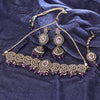 Sukkhi Elegant Gold Plated Reverse AD & Pearl Maroon Necklace Set for Women