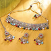 Sukkhi Traditional Gold Plated Reverse AD & Pearl Multi Necklace Set for Women