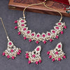 Sukkhi Dazzling Gold Plated Kundan & Pearl Pink Necklace Set for Women