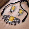 Sukkhi Elegant Oxidised Kundan & Pearl Yellow Necklace Set for Women
