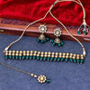 Sukkhi Ethnic Gold Plated Reverse AD & Pearl Green Necklace Set for Women