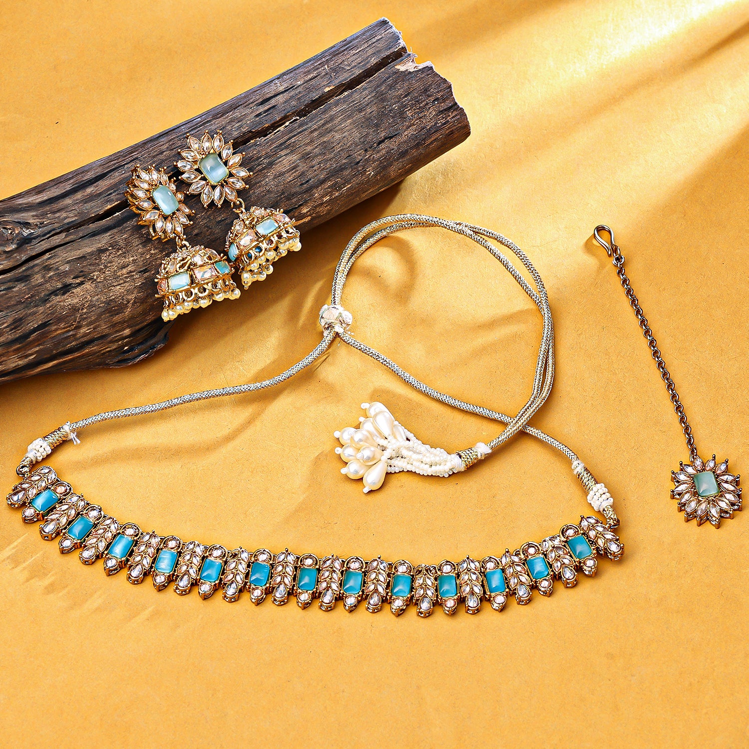 14K White Gold Single Blue Diamond Heart Necklace For Women Pendant 501538