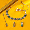 Sukkhi Gold Plated Green Reverse AD & Pearl Choker Necklace Set for Women