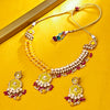 Sukkhi Gold Plated Yellow Reverse AD & Pearl Choker Necklace Set for Women