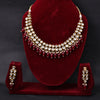 Sukkhi Gold Plated Maroon Kundan & Pearl Choker Necklace Set for Women