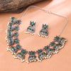Sukkhi Oxidised Silver Pearl Choker Necklace Set for Women