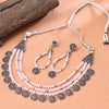 Sukkhi Oxidised Pink Pearl Choker Necklace Set for Women