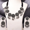 Sukkhi Oxidised Silver NA Choker Necklace Set for Women