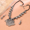 Sukkhi Oxidised Silver NA Choker Necklace Set for Women