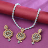 Sukkhi Gold Plated Aqua Pearl Necklace Set for Women