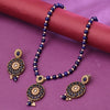 Sukkhi Gold Plated Blue Pearl Necklace Set for Women