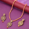 Sukkhi Gold Plated Orange Pearl Necklace Set for Women