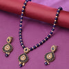 Sukkhi Gold Plated Blue Pearl Necklace Set for Women