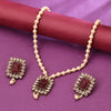 Sukkhi Gold Plated Maroon Pearl Necklace Set for Women