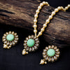 Sukkhi Gold Plated Green Pearl Necklace Set for Women