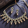 Sukkhi Gold Plated Green Pearl Choker Necklace Set for Women