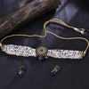 Sukkhi Gold Plated Blue Reverse AD & Pearl Choker Necklace Set for Women