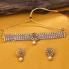 Sukkhi Gold Plated Grey Reverse AD & Pearl Choker Necklace Set for Women