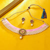 Sukkhi Gold Plated Pink Pearl Choker Necklace Set for Women