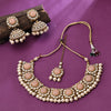 Sukkhi Gold Plated Peach Kundan & Pearl Choker Necklace Set for Women