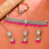 Sukkhi Gold Plated Pink Kundan & Pearl Choker Necklace Set for Women