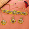 Sukkhi Gold Plated yellow Pearl Choker Necklace Set for Women