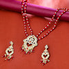 Sukkhi Gold Plated Red Kundan & Pearl Long Necklace Set for Women