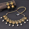 Sukkhi Gold Plated Multi Reverse AD & Pearl Choker Necklace Set for Women