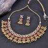 Sukkhi Gold Plated Maroon Kundan & Pearl Choker Necklace Set for Women