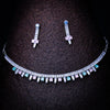 Sukkhi Rhodium Plated Silver CZ Choker Necklace Set for Women