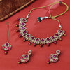 Sukkhi Gold Plated Maroon Reverse AD & Pearl Choker Necklace Set for Women