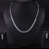 Sukkhi Rhodium Plated Silver CZ Choker Necklace Set for Women