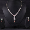 Sukkhi Rose Gold Plated Pink CZ Choker Necklace Set for Women