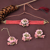 Sukkhi Fabric Multi Pearl Choker Necklace Set for Women