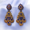 Sukkhi Gold Plated Blue Pearl Dangle Earrings for Women