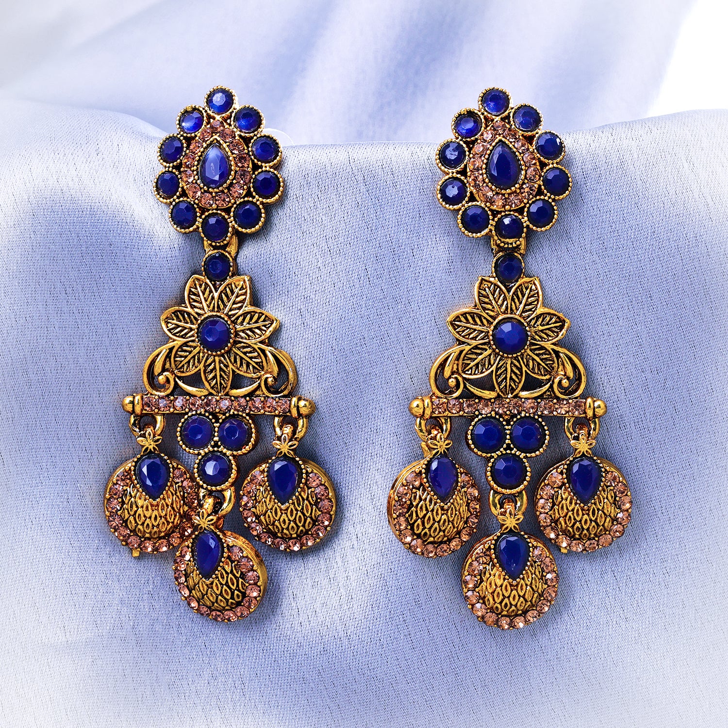 Buy Sukkhi Traditional Pearl Gold Plated Peacock Meenakari Jhumki Earring  For Women (SKR85725) Online