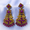 Sukkhi Gold Plated Purple Pearl Dangle Earrings for Women